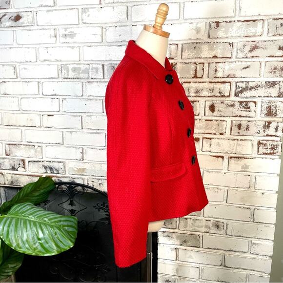 Briggs New York Red Tweed Wool Mix Long Sleeve Large Button Jacket Blazer - Picture 6 of 10